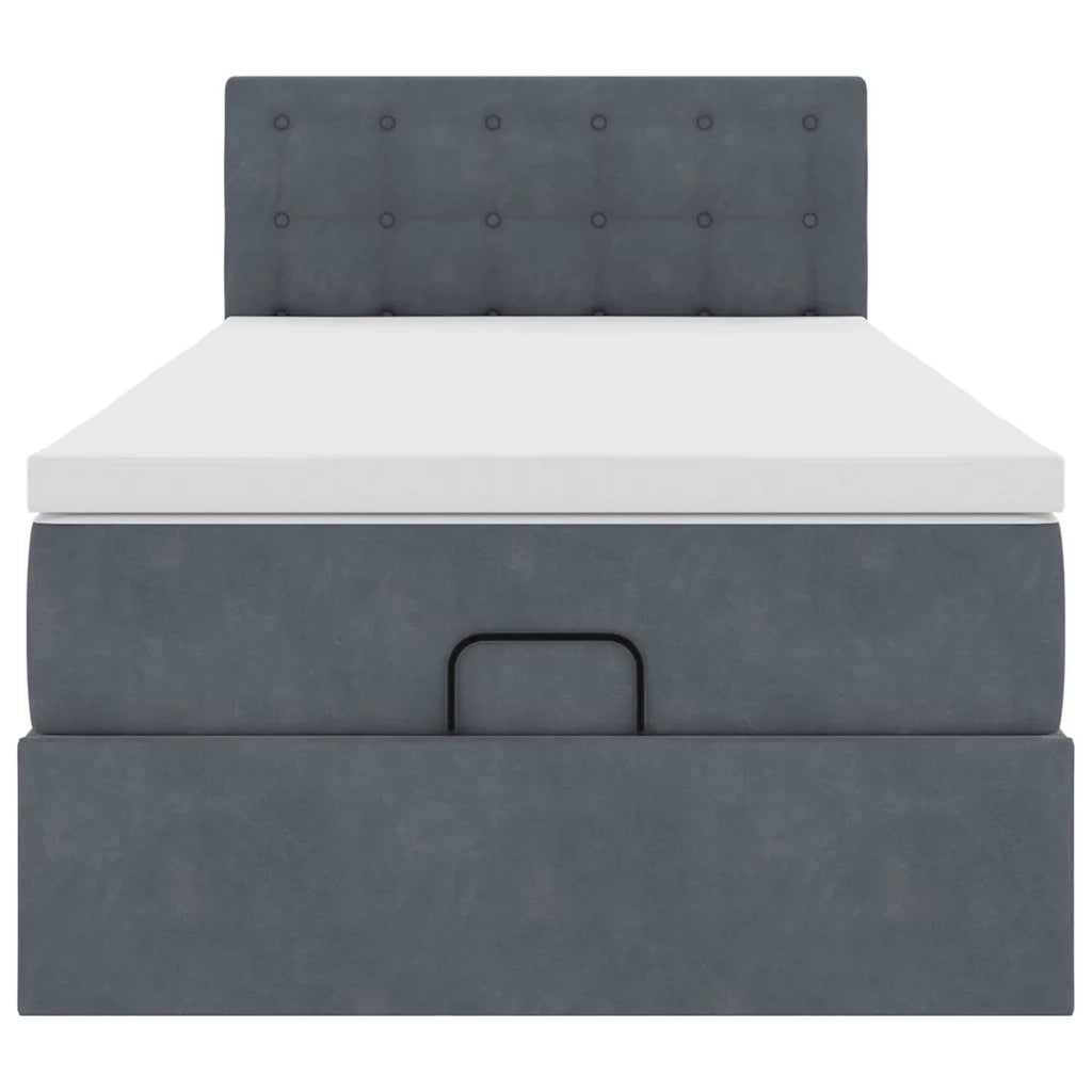 Struttura Letto Pouf con Materasso 180x200 cm in Velluto