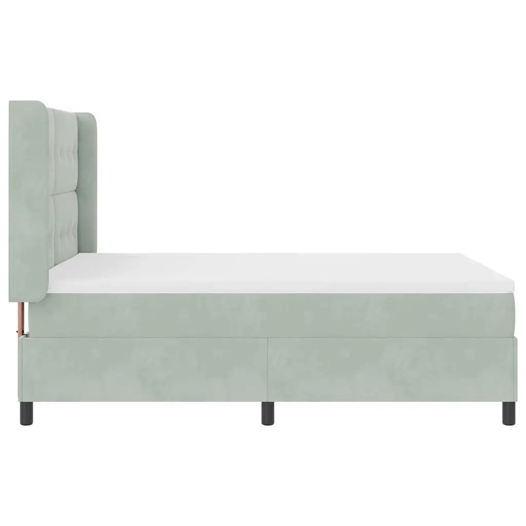 Letto a molle con materasso Grigio chiaro 140 x 200 cm Velluto 3342008
