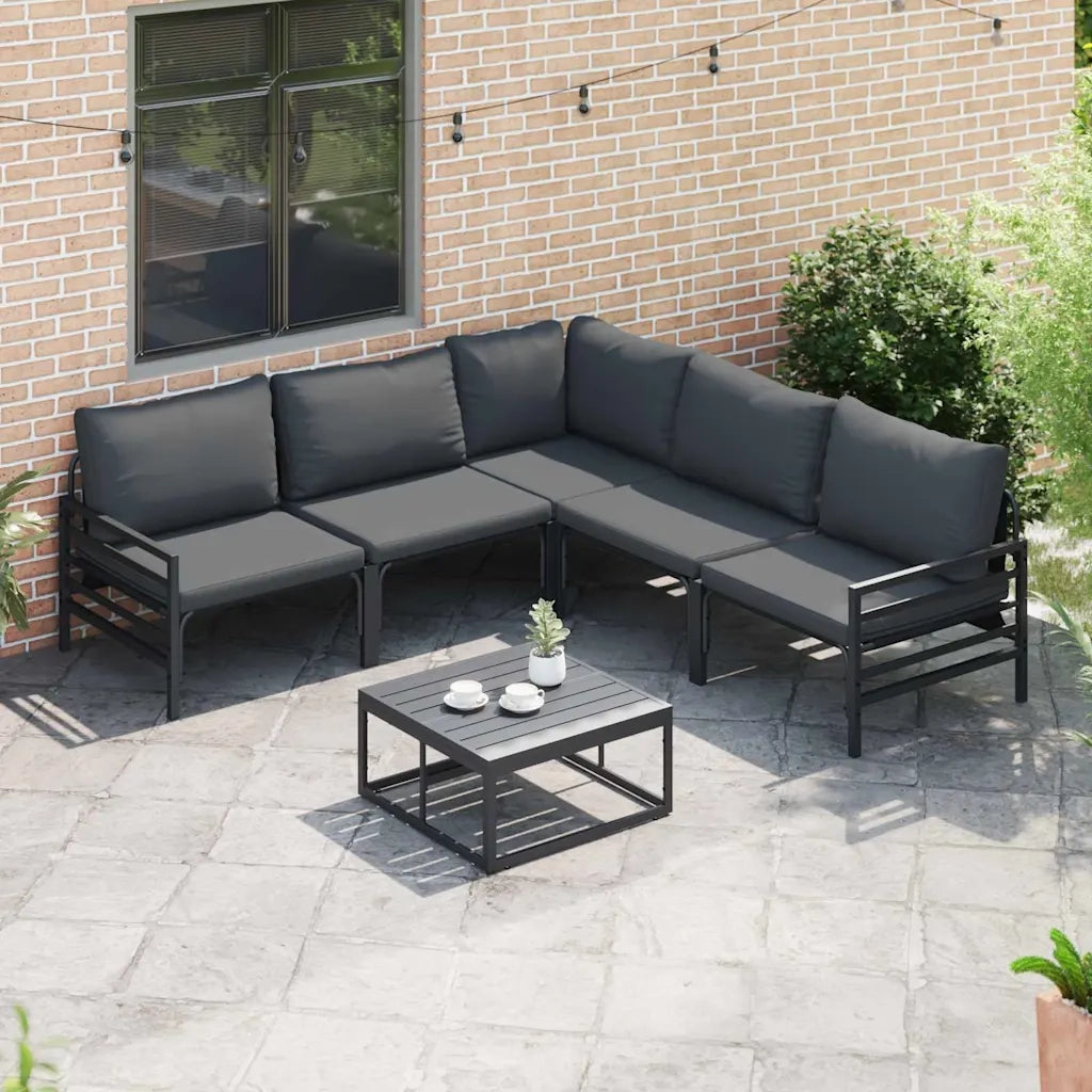 vidaXL Set Divano da Giardino 6 pcs Antracite Acciaio