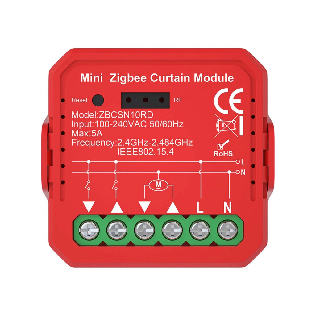 Interruttore Connesso Zigbee 3.0 1000W per Tapparella e Tenda Rosso Nedis