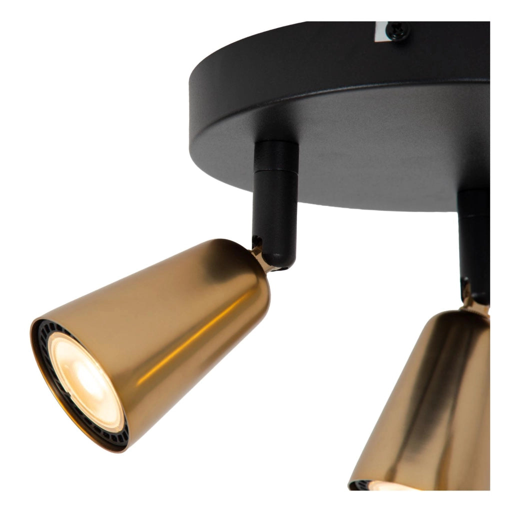 Faretto soffitto TIANA 3xGU10 oro/nero Lucide
