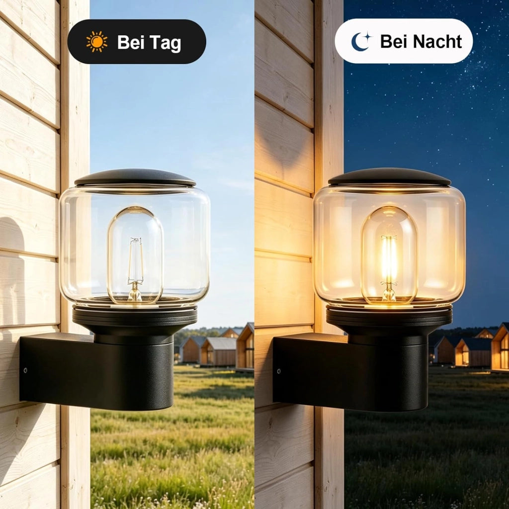 ZMH Lampada da Esterno Interno E27 Max 40W Nero per Terrazza Balcone/Parete Giardino Senza Lampadina