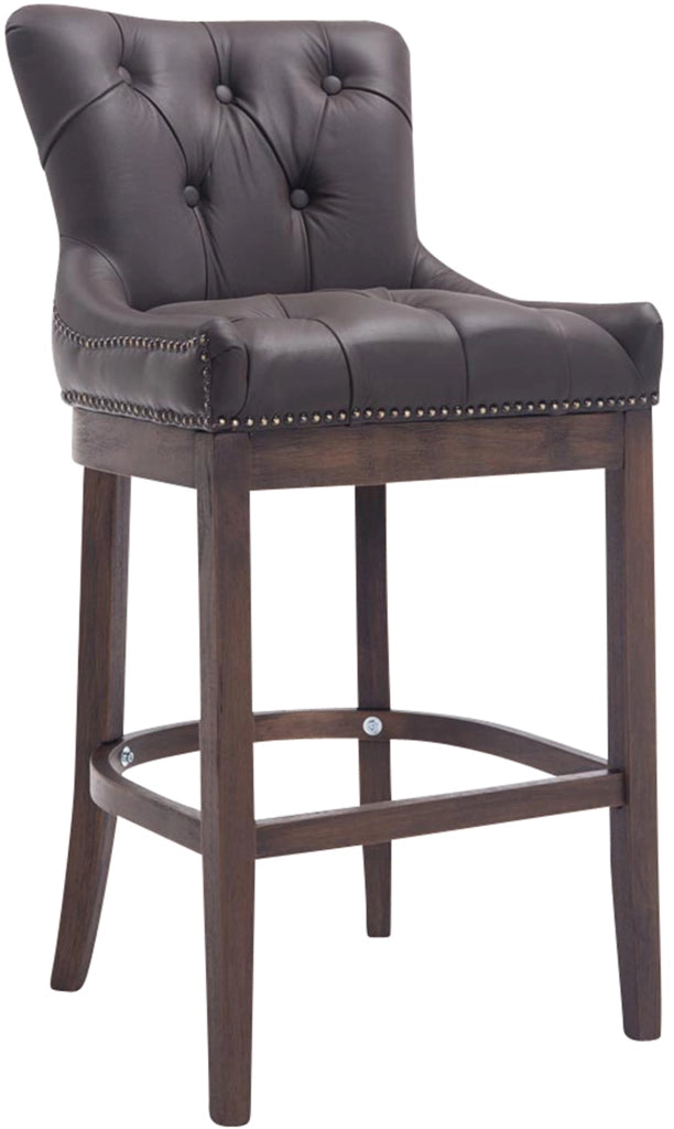Sgabello Lakewood vera pelle antico-scuro marrone