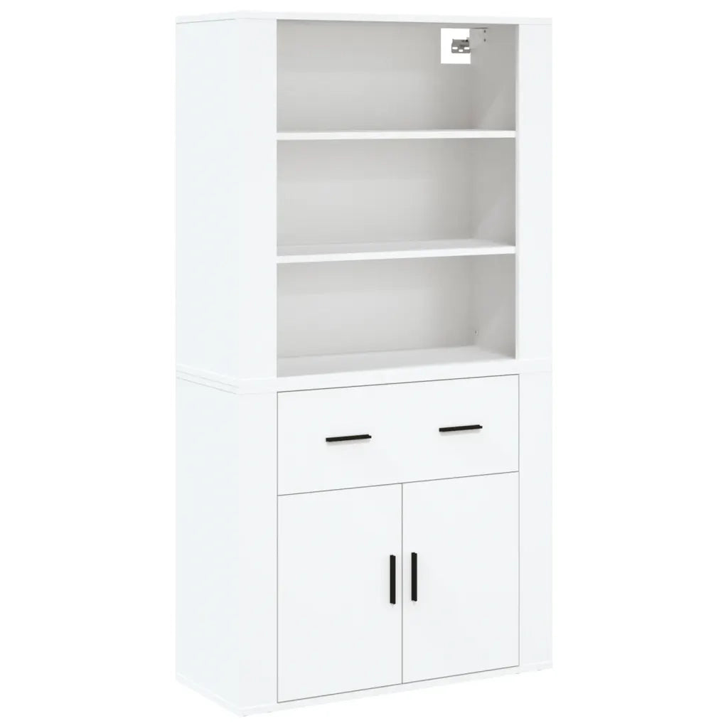 Credenza-Buffet-Armadio da cucina Bianca in Legno Multistrato 416391