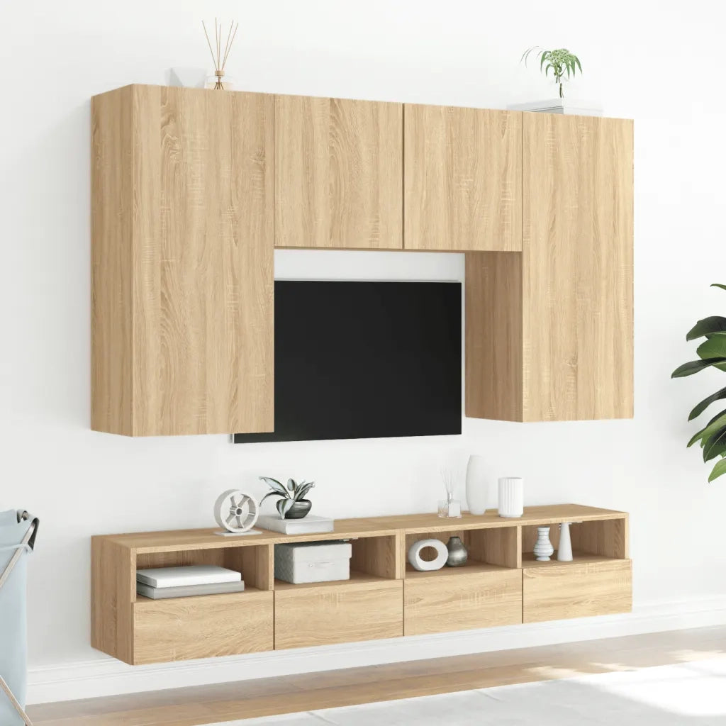Mobile TV a Parete Rovere Sonoma 80x30x30 cm Legno Multistrato 836872