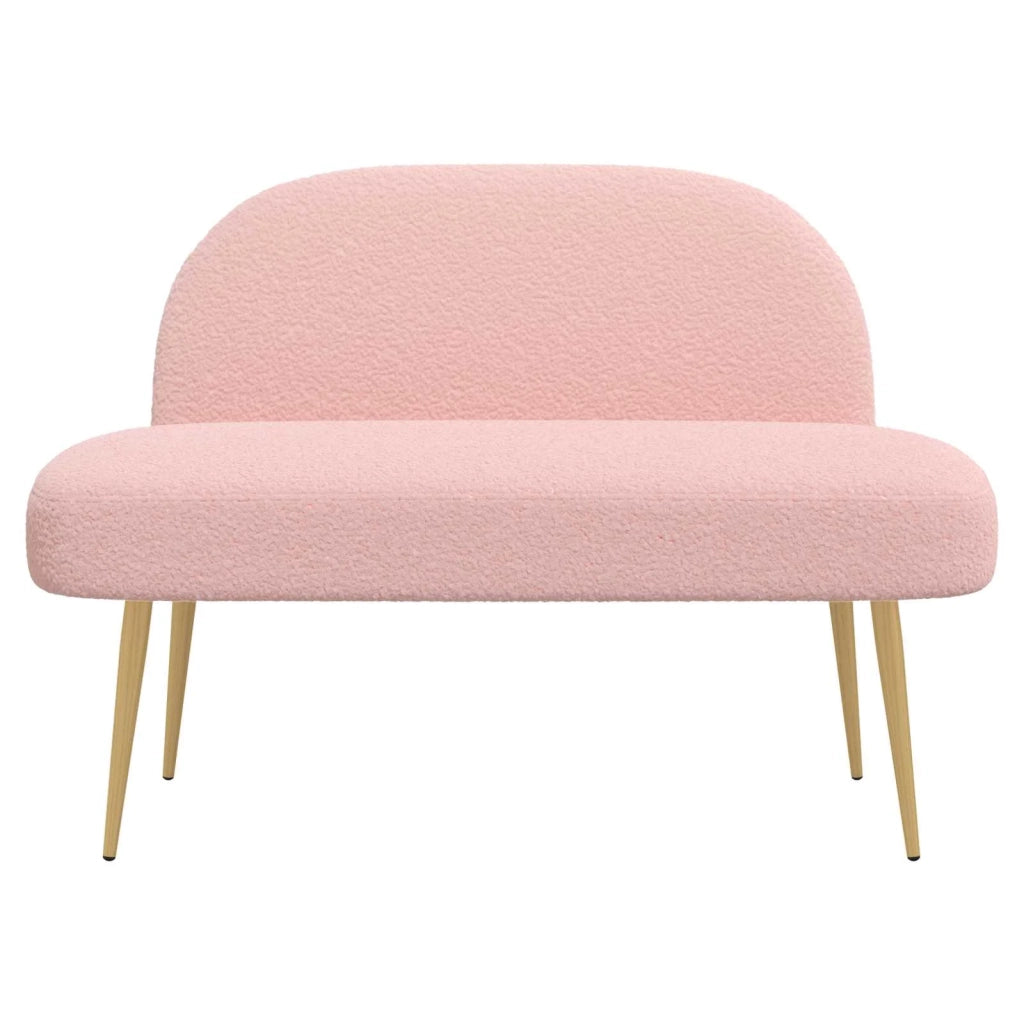 Panchina imbottita con schienale Rosa 110 x 60 x 76 cm Bouclé 42040772