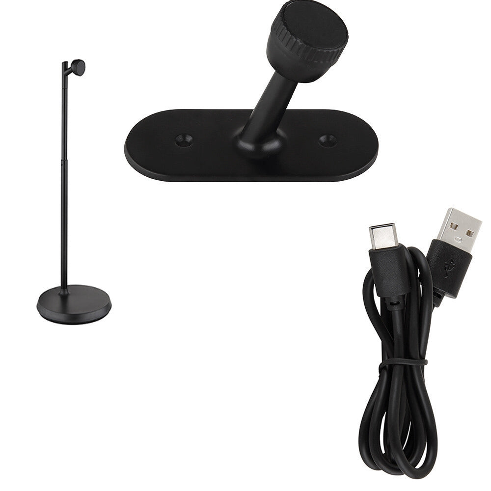 Trade Shop - Lampada Doppio Uso Scrivania Applique A Led 6w Touch Dimmerabile 3 Colorazioni Bl-1005 - Nero