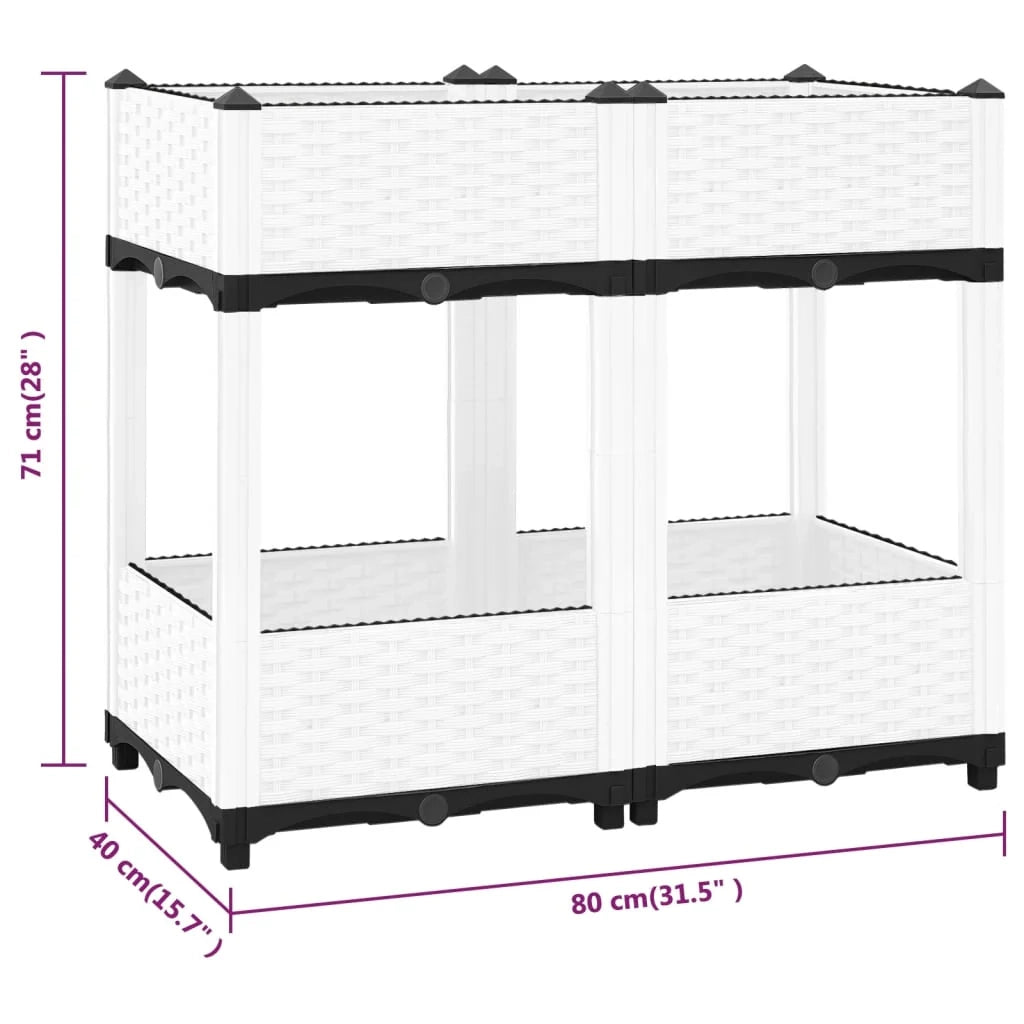Fioriera rialzata per piante fiori terrazza giardino 80 x 40 x 71 cm polipropilene grigio 02_0039242