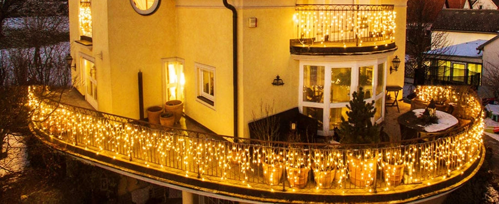 Cascata di Luci LED 4x0,60 Metri per Interni ed Esterni COLORE LED: BIANCO CALDO