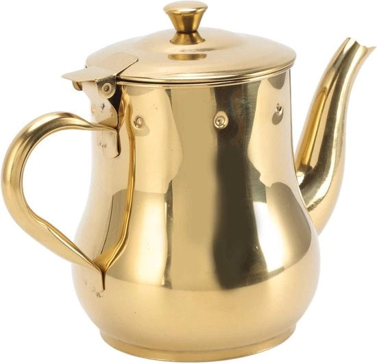 Manubrio ergonomico in acciaio inossidabile Scarico d'acqua aerodinamico Teiera per abitazioni - Oro.