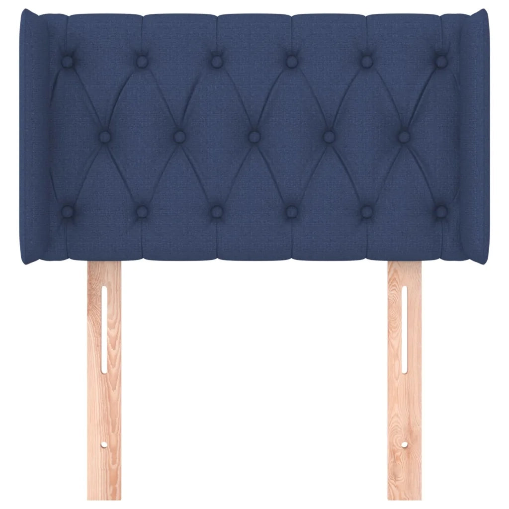 Testiera ad Orecchio-Testata con Orecchie Blu 83x16x78/88cm in Tessuto 464083