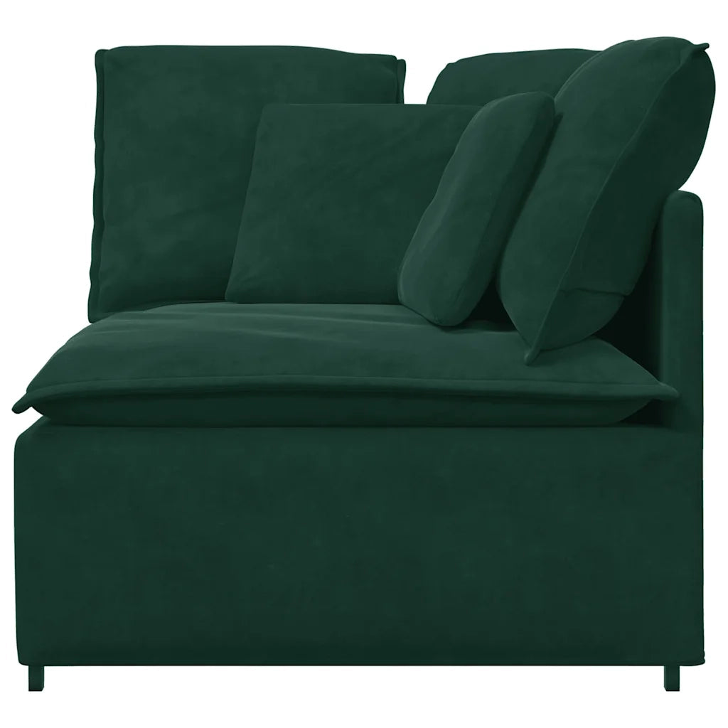 Modulo Angolare Divano Modulare con Cuscini Verde Scuro 100 cm CFW7980881