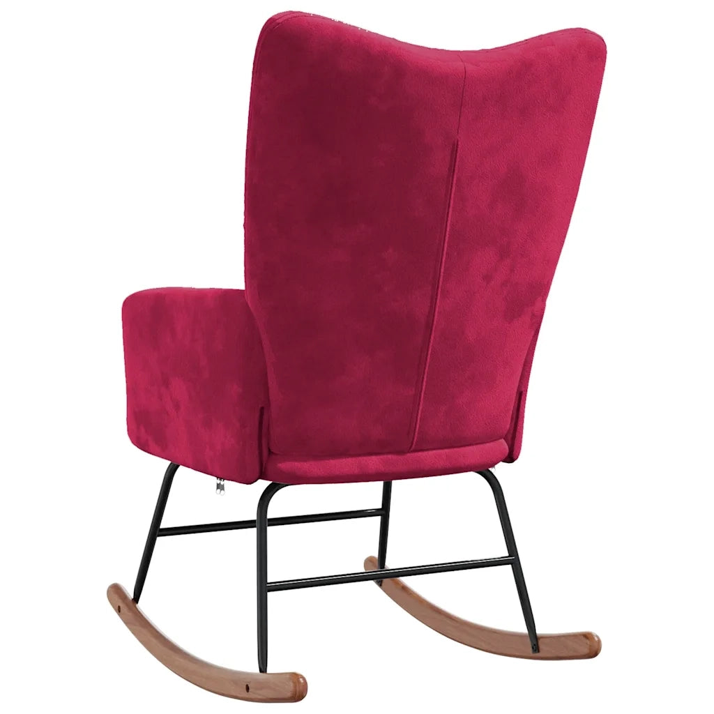 Sedia a Dondolo Rosso Vino in Velluto CFW7392960