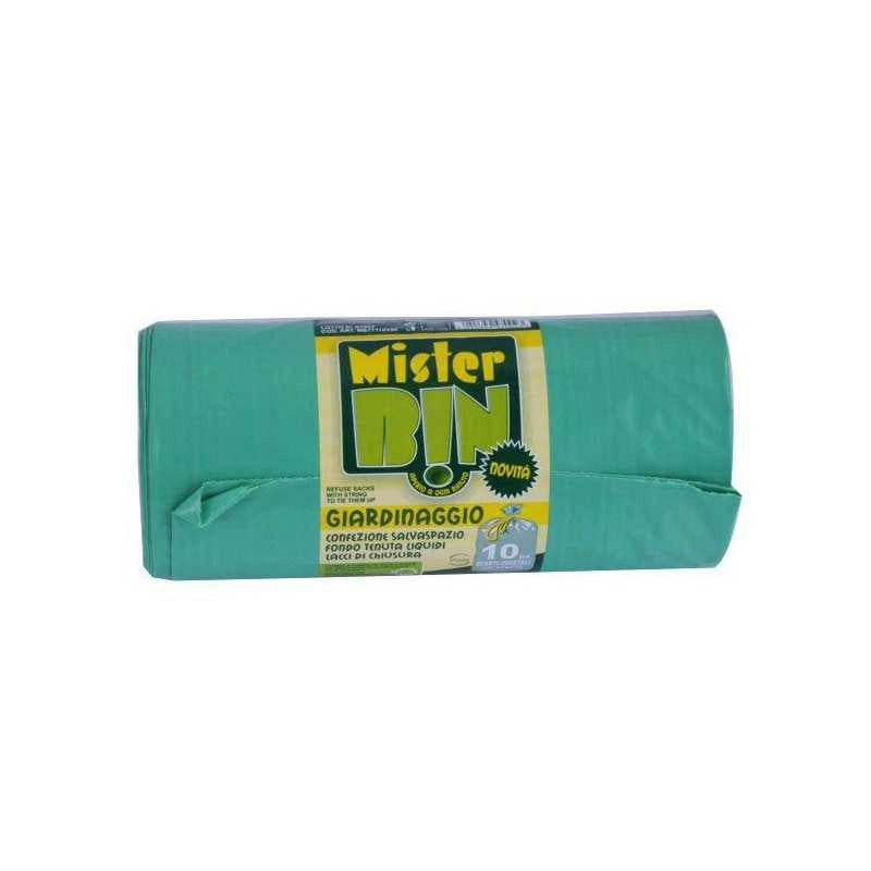 Sacco Giardino Legacci Verde 95X110 pz.10 Mr.Bin