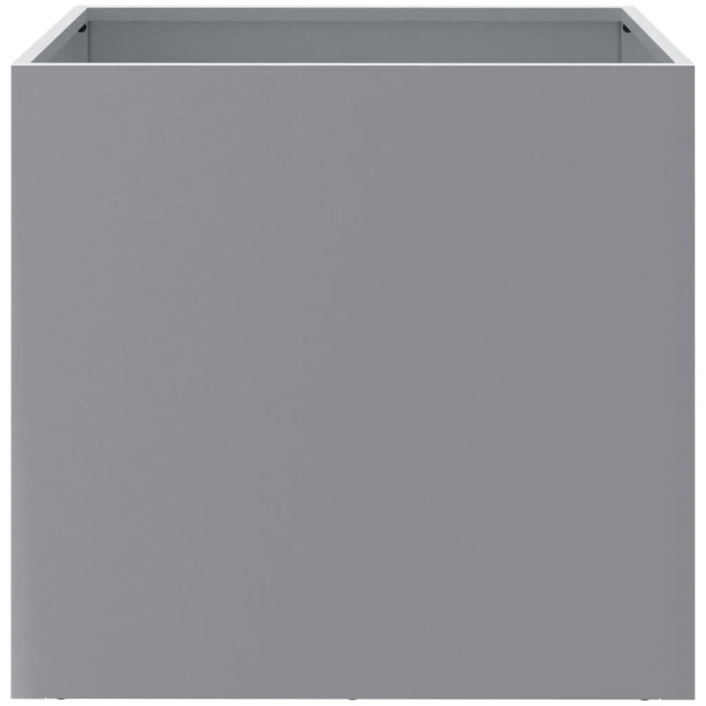 Fioriera rialzata per piante fiori giardino terrazze set da 2 argento 49 x 47 x 46 cm acciaio zincato argento 02_0039013