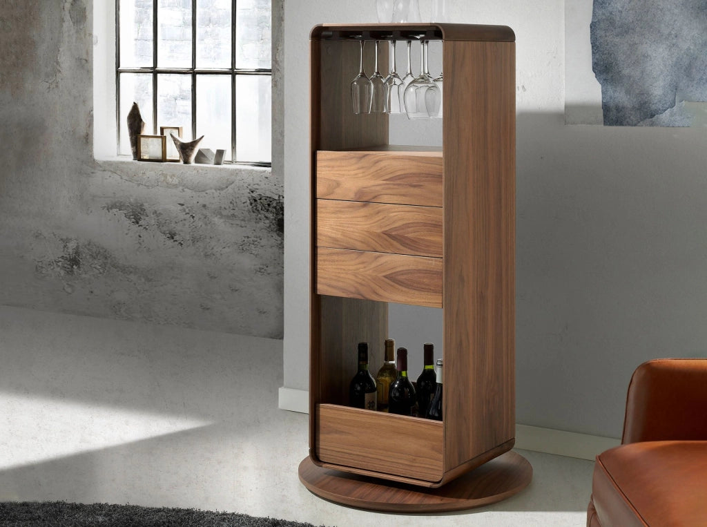 Mobile bar girevole in noce