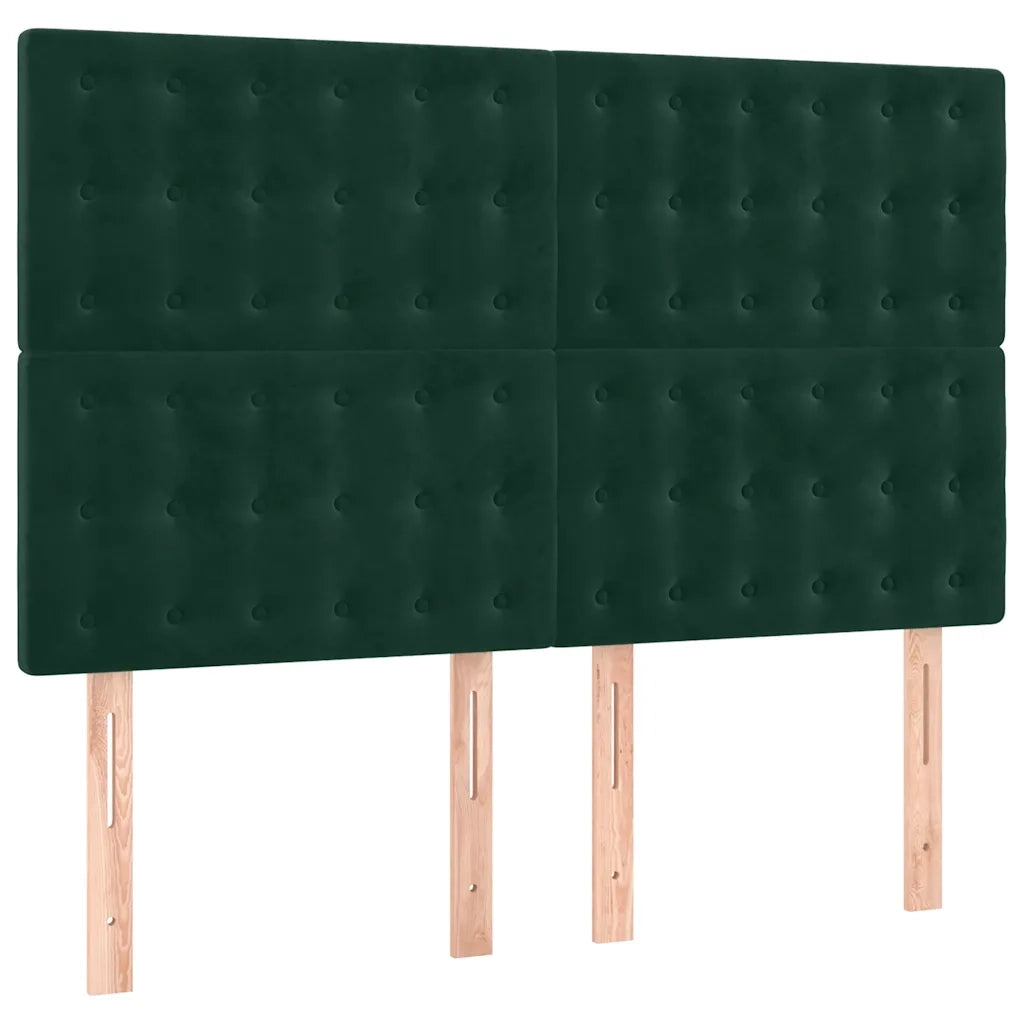 Giroletto a Molle con Materasso Verde Scuro 140x190 cm Velluto 3138082