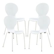 Set di 4 Sedie da Sala ETNE Impilabili - Bianco [en.casa]