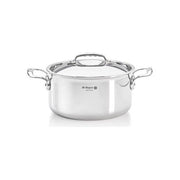 De Buyer 3742.28 Affinity Pentola Alta Acciaio Inox con Coperchio Vetro 28 cm Induzione 2 Manici Lavabile in Lavastoviglie Resistente al Forno colore Acciaio inox