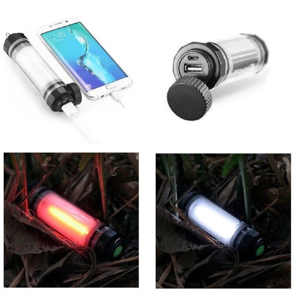 Trade Shop - Lanterna Led Torcia Portatile Lampada 5200mah Emergenza Ricaricabile Usb Powerbank -