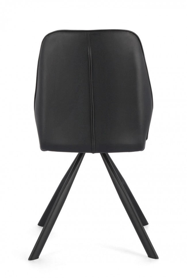 Set 4 Sedie 44x62x88h cm Maxwell Pu Nero