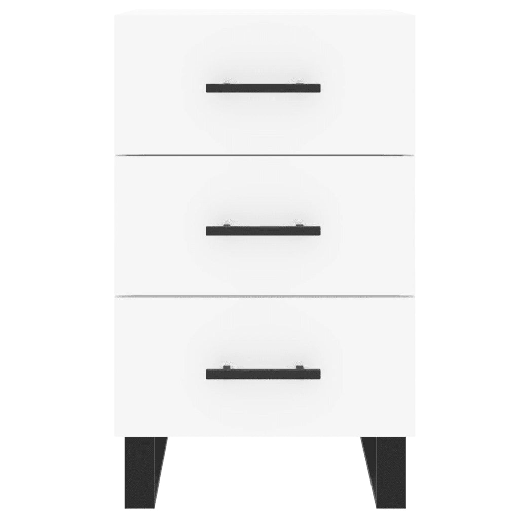 Comodino | Armadio da Notte | Mobiletto da notte Bianco 40x40x66 cm in Legno Multistrato