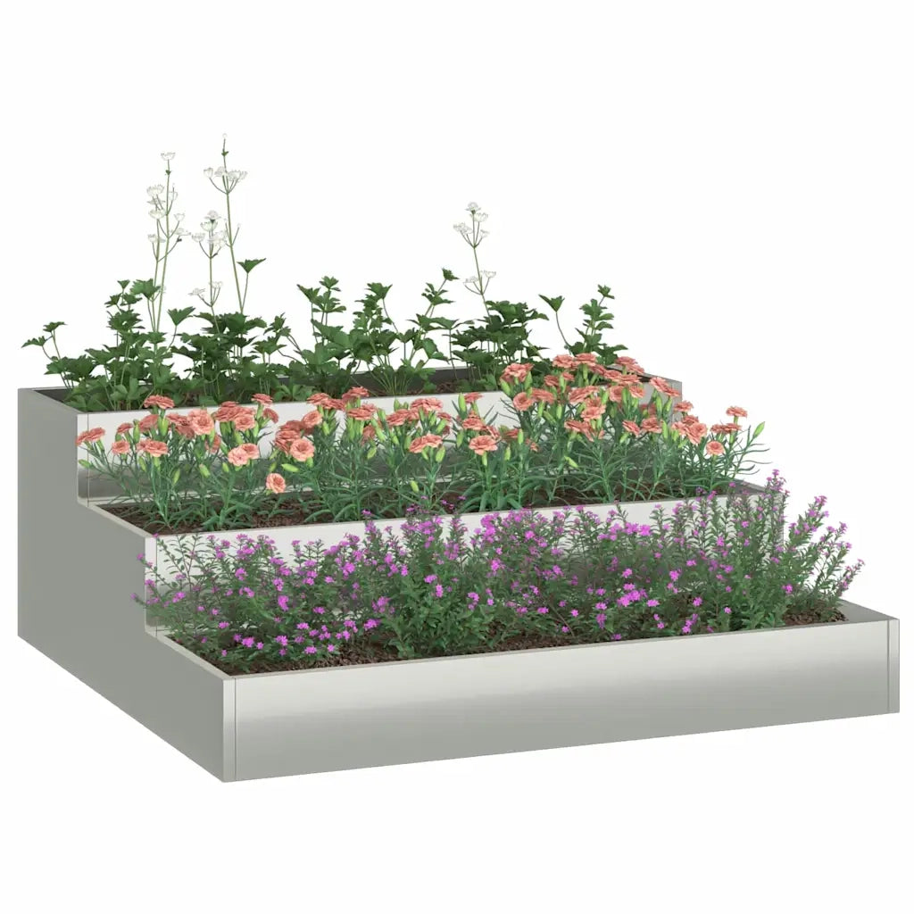 Vaso da giardino Argento 90 x 90 x 35 cm Acciaio zincato 865839
