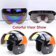 Visiera universale a vento e luce - Impermeabile - Chiusura a metà - Lente PC - Inclusa la motorizzazione con 3 pulsanti - Visiera motorizzata