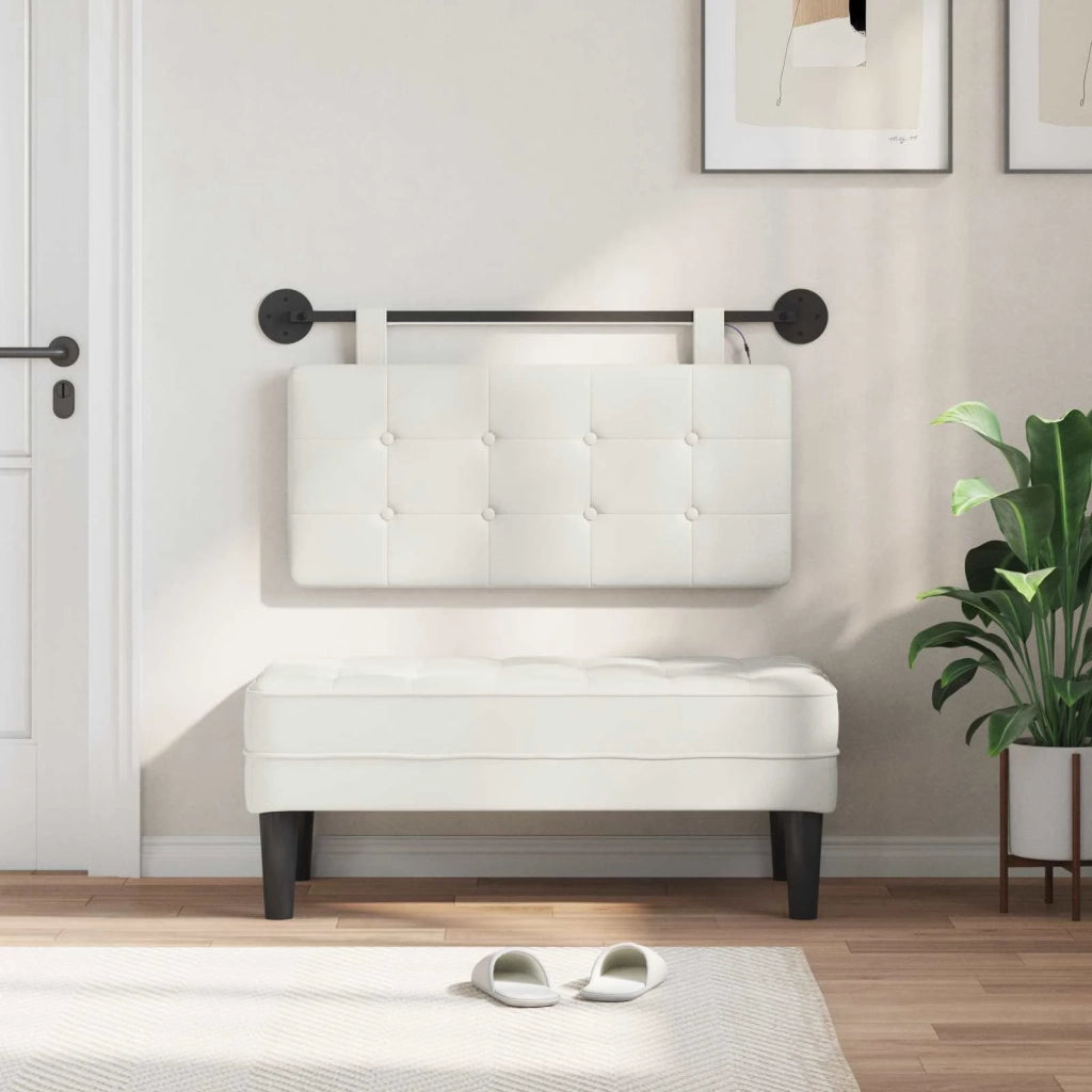 Testiera sospesa Con luce LED Bianco Similpelle