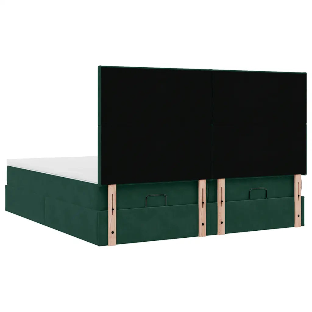 vidaXL Struttura Letto Pouf con Materassi 160x200 cm Velluto