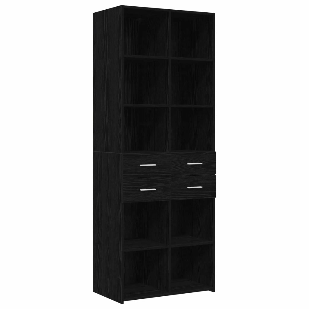 Armadio per la conservazione con ripiani Rovere Nero 3446672