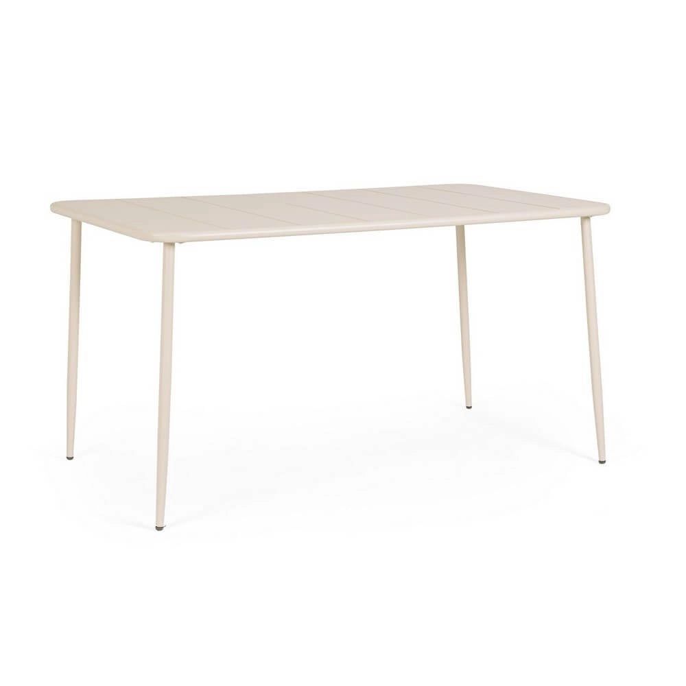 Tavolo da Giardino Acciaio Tortora Moderno 140x80 cm - THARNIS
