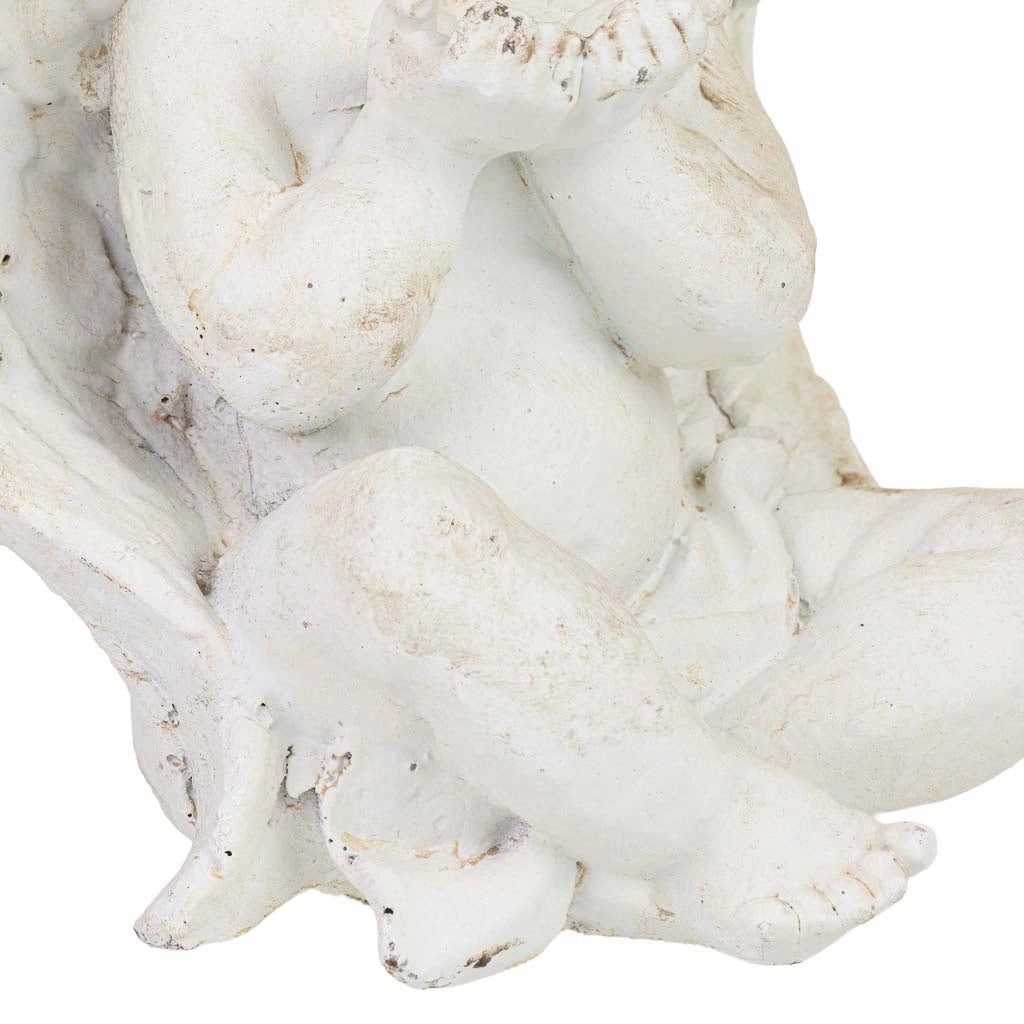 Statuetta decorativa a forma di angelo in resina bianca, 17 x 12 x 20 cm (altezza)