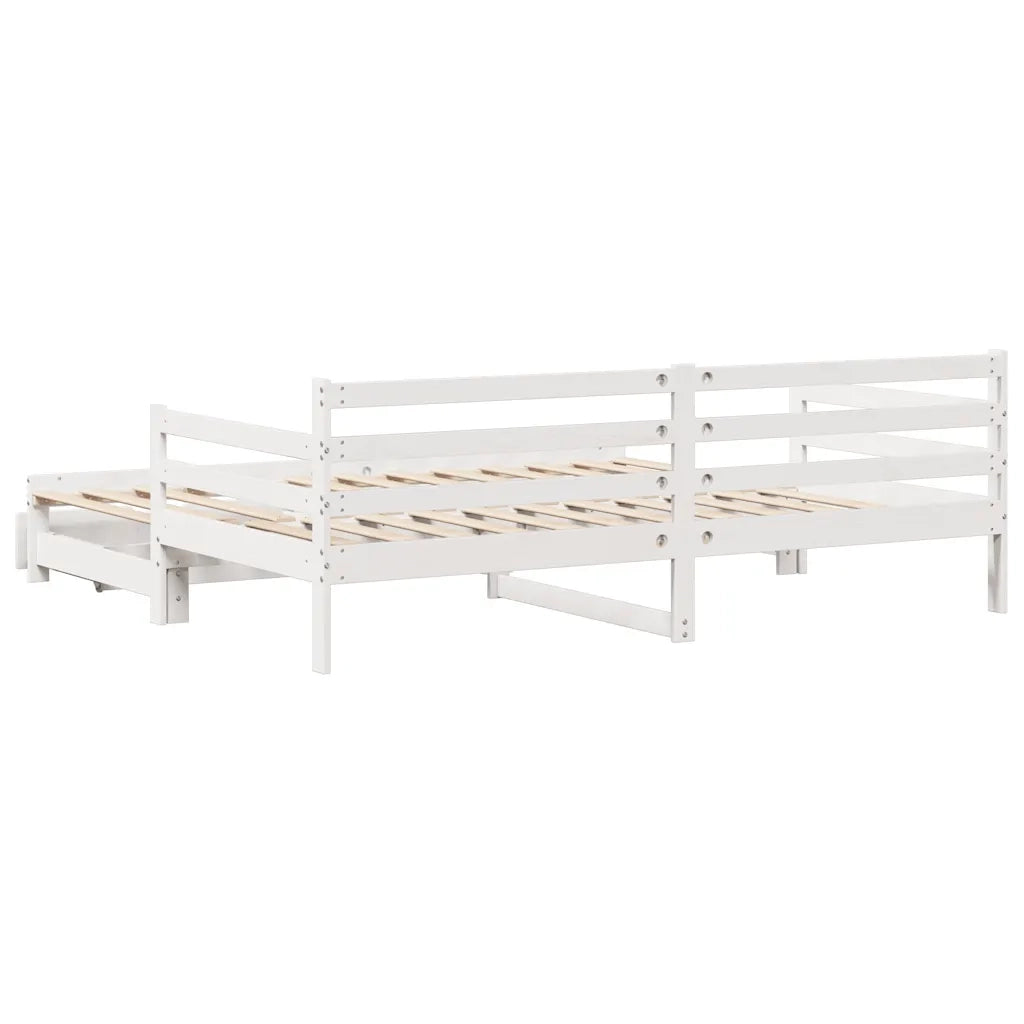 Letto Estraibile con Cassetti senza Materasso Bianco 90x200 cm 3302172