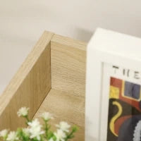 Cassettiera da Ufficio in Legno con 4 Cassetti, Ruote e Bordi Rialzati, 40x36x65cm, Legno Naturale