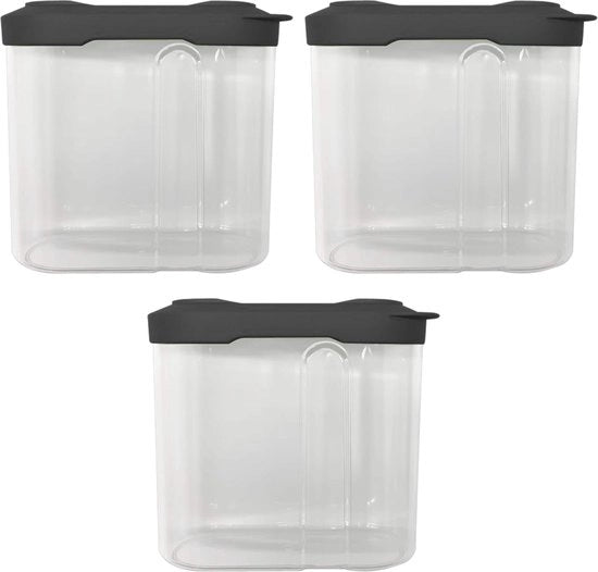 Contenitori di magazzino (3 pezzi) | 3 contenitori di magazzino/contenitori di imballaggio, adatti a tutti i tipi di alimenti con un volume di 1 litro (16 x 7 x 15 cm)