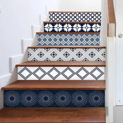 Set di adesivi per piastrelle da 12 - Tegli adesivi impermeabili - Strisce autoadesive e peeling - Per superfici liscie - 100 cm x 18 cm - Blu - Piastrelle