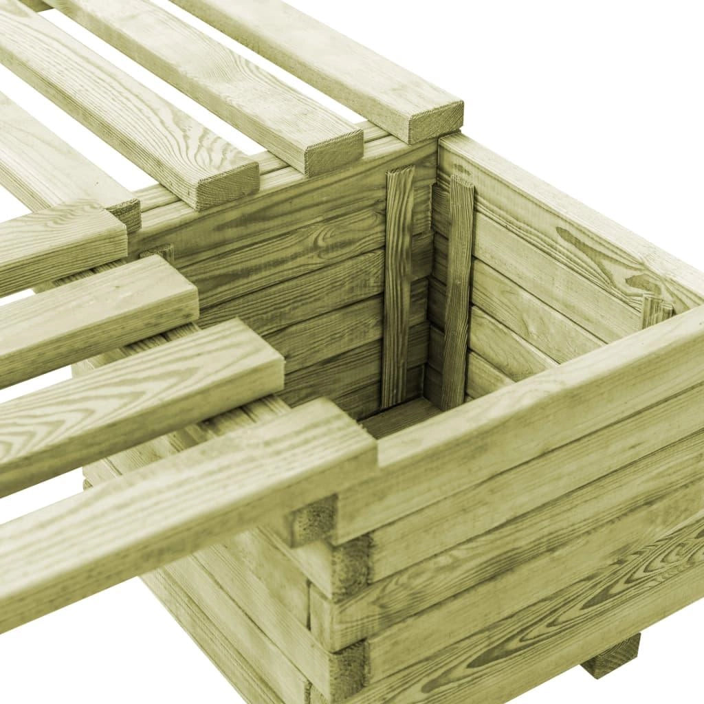 Panca da giardino con fioriere 196 cm legno di pino impregnato 02_0001365