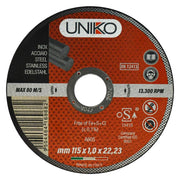 MOLA ABRASIVA PER INOX/FERRO ø 115 x 1,6 - set 5 pezzi  - UNIKO