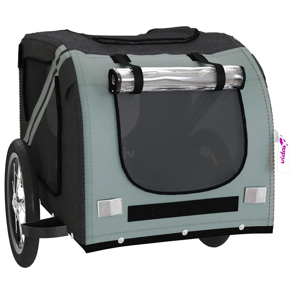 Rimorchio da Bici per Animali Nero e Grigio Oxford e Ferro CFW3236487