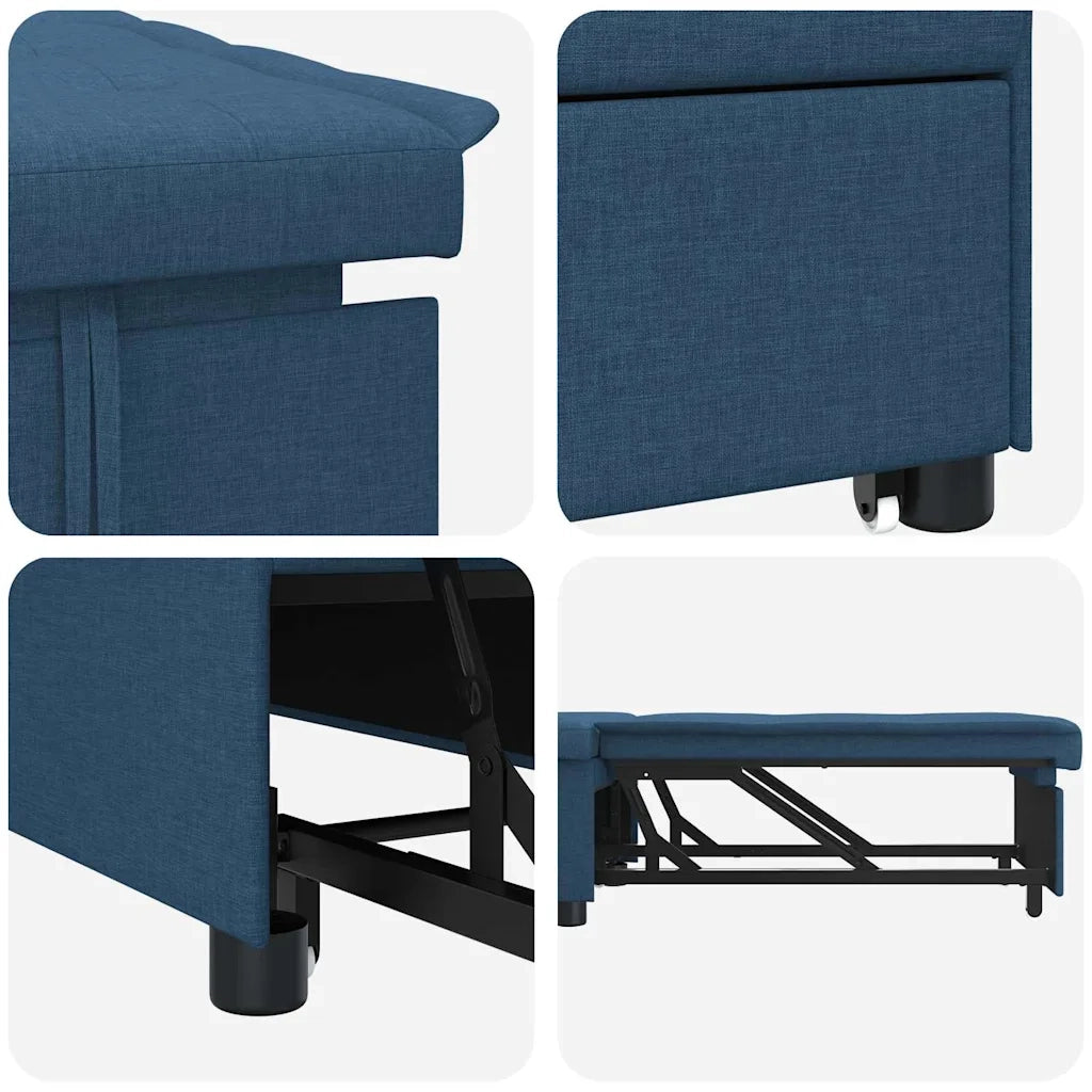 Divano Letto Estraibile-Sofa Letto-Daybed Blu 194 x 50 x 82 cm Legno compensato