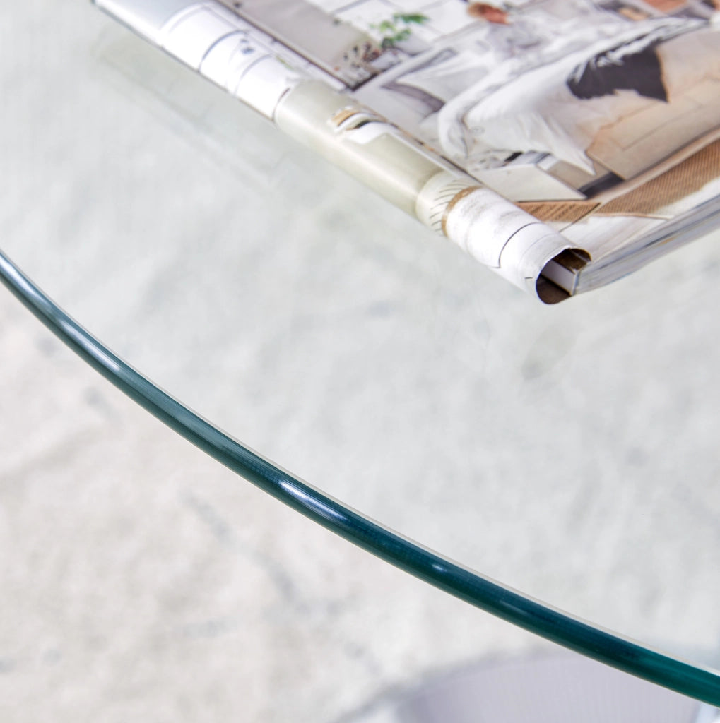 Tavolo bar rotondo in vetro trasparente Ø85 cm
