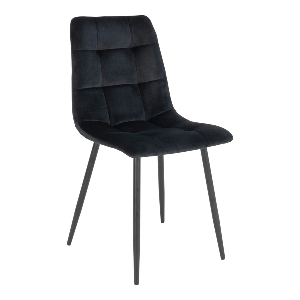 Set di 2 Sedie Middelfart, Nero, Velluto, 55x44x86 cm