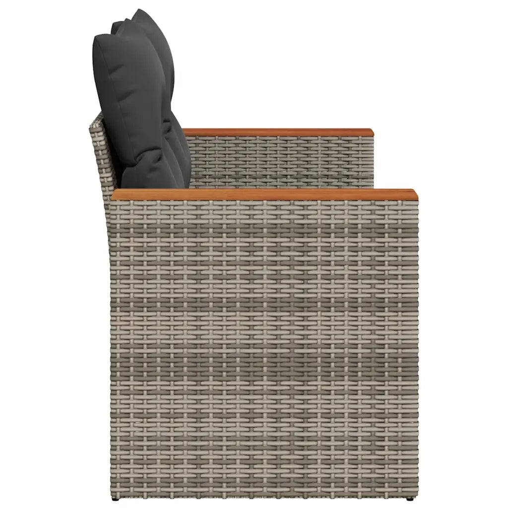 Divano da Giardino con Cuscini 2 Posti-Sofa da Giardino-Divano da esterno Grigio in Polyrattan 661594