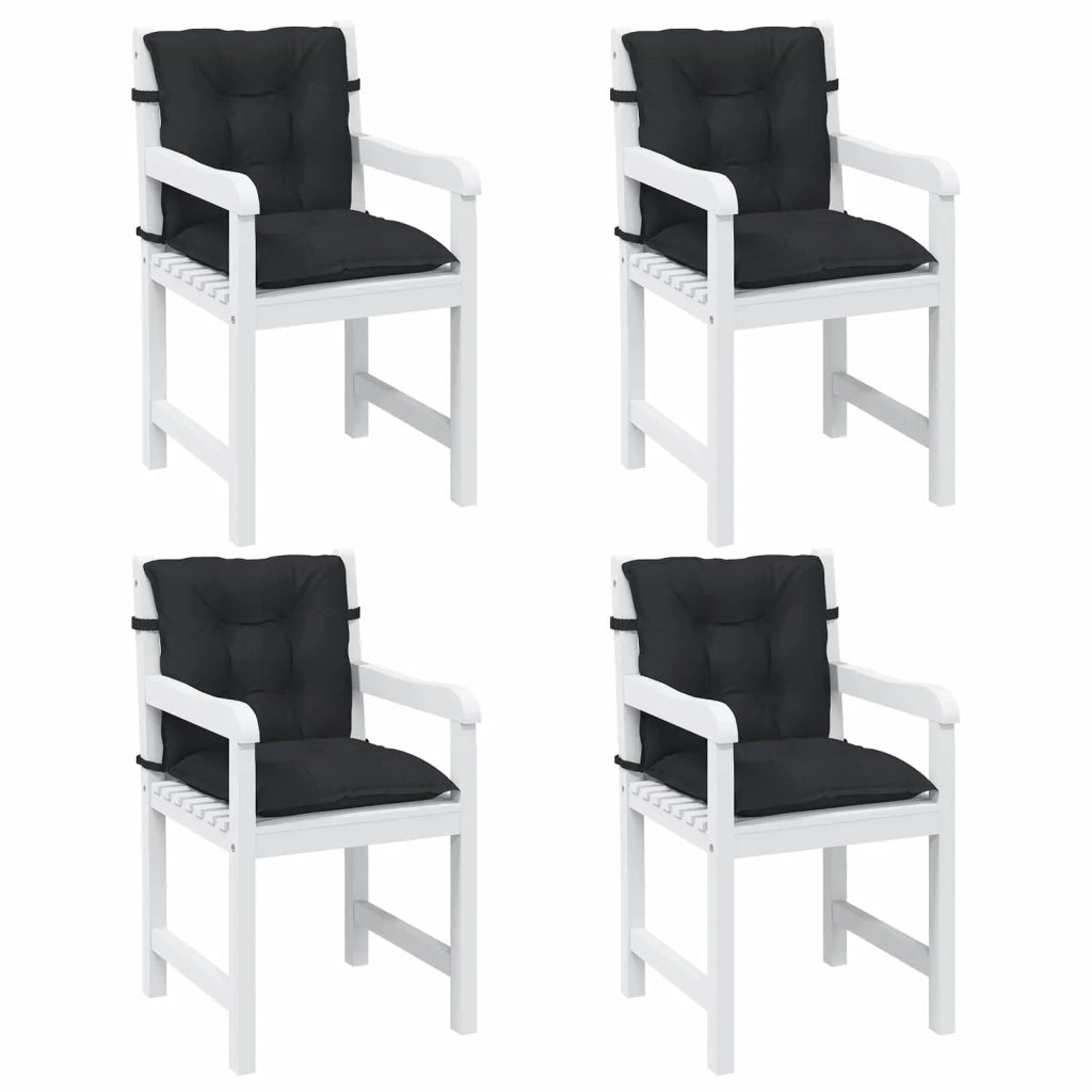 Set di Cuscini per Sedia Bassa 4 pcs Melange Nero 4002401