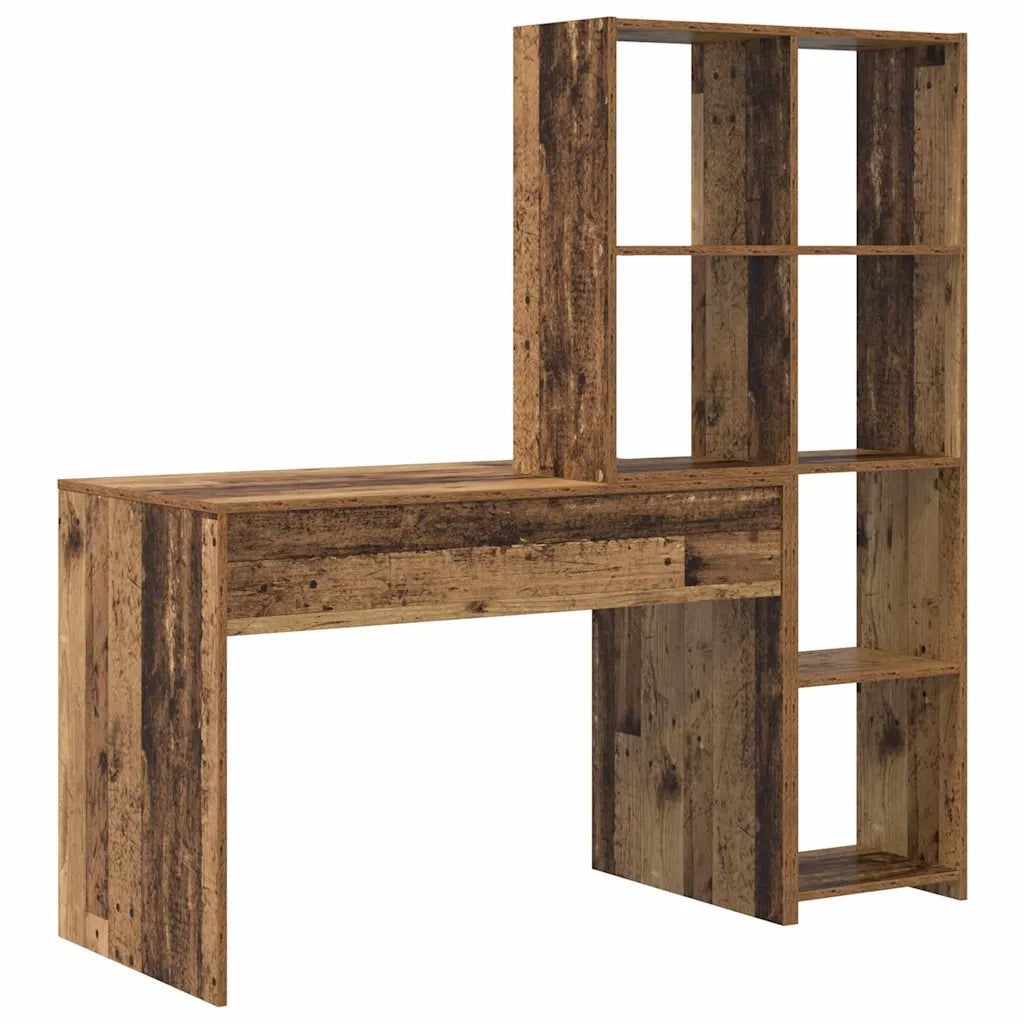 vidaXL Scrivania Legno vecchio 138.5 x 55 x 143 cm Legno multistrato