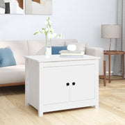 Tavolino da Salotto-Tavolino da soggiorno-Tavolo Bianco 71x49x55cm in Legno Massello di Pino