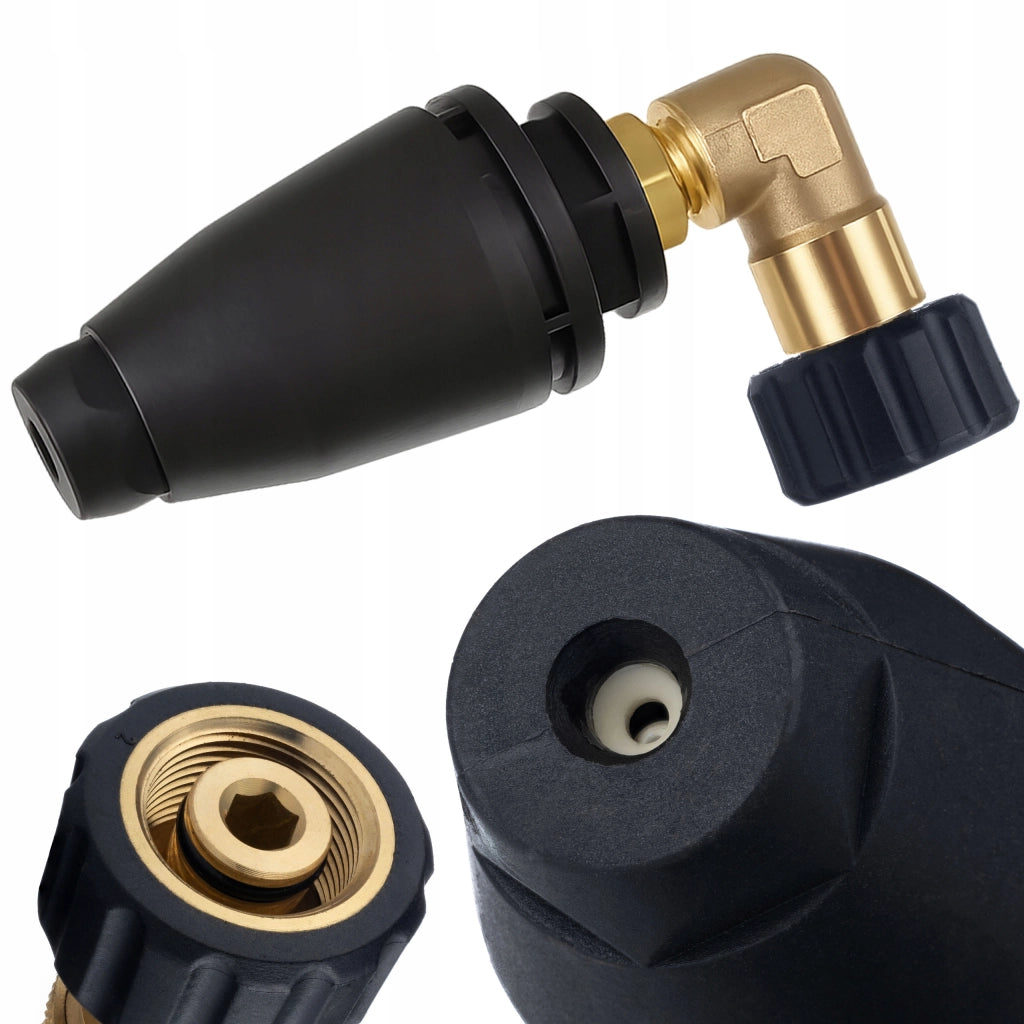 Ugello Rotante Angolare 90° – Compatibile con Idropulitrici Kärcher Bosch GHP | M22 Filettatura Interna