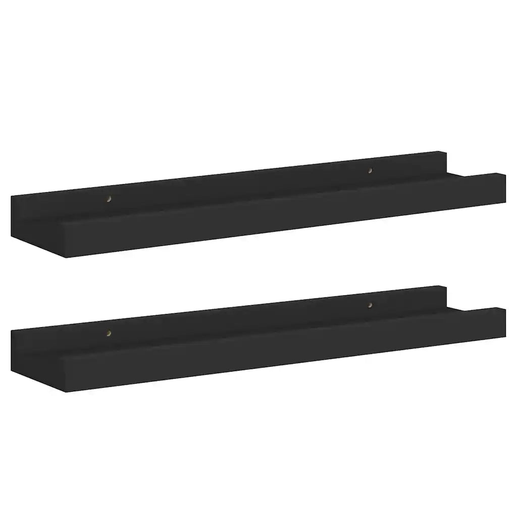 Mensole con Sporgenza 2 pz Nere 40x9x3 cm MDF 323931