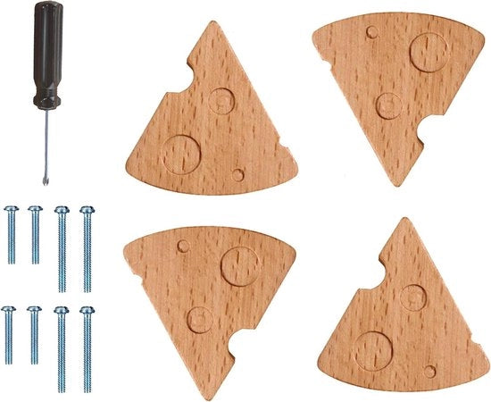 4 pezzi di carico con design in legno, maniglie in legno per armadio, per uso in cucina, camera da letto e guardaroba